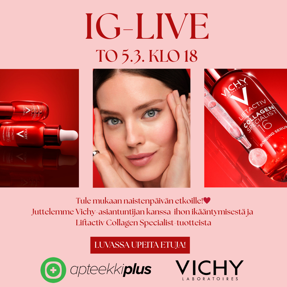 Katso Apteekkiplus X Vichy IG-liven tallenne!