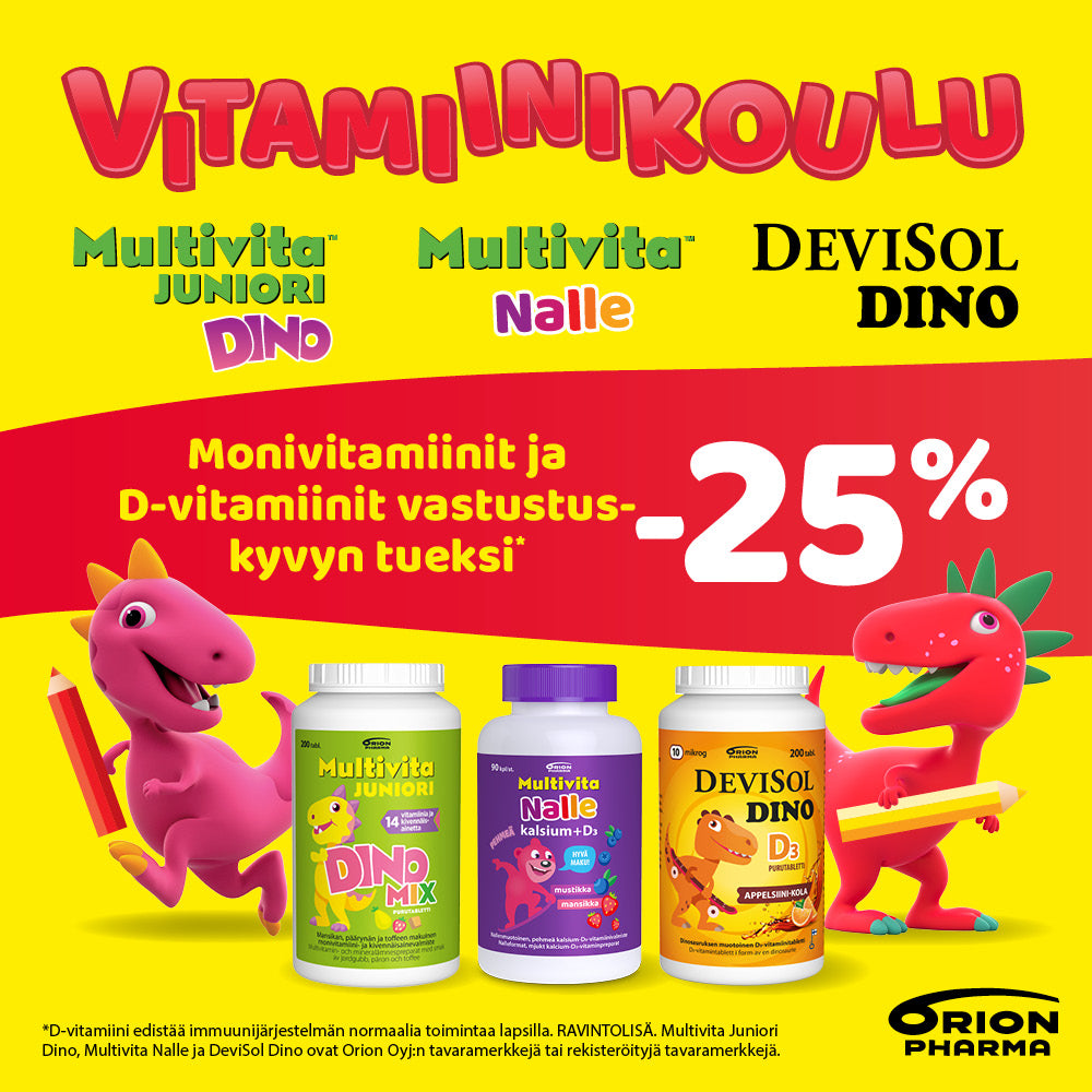 Kaikki Multivita- ja DeviSol-lastenvitamiinit -25 %