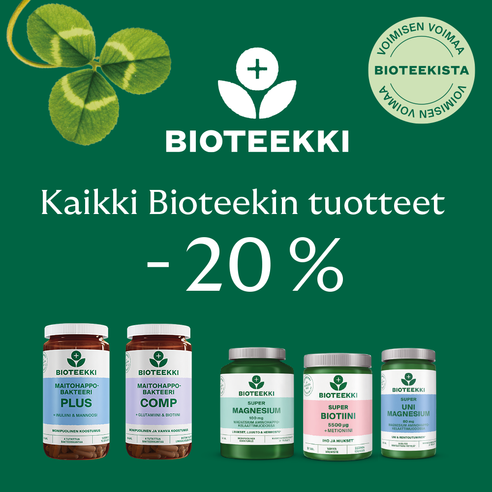 Bioteekki -laadukkaat, Suomessa suunnittelut ravintolisät
