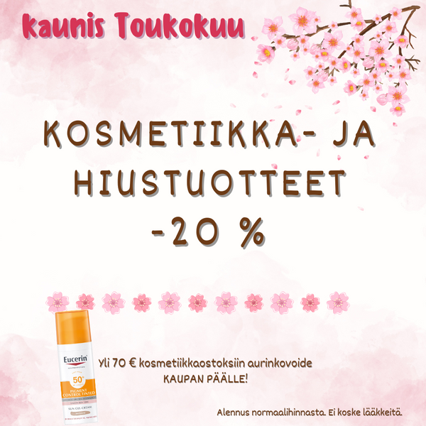 Kosmetiikka- ja hiustuotteita -20 % ja Lahja Kaupan päälle!