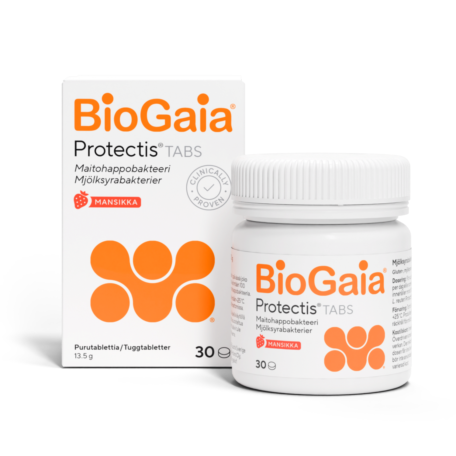 BioGaia Tabs mansikka maitohappobakteeri -Eri kokoja