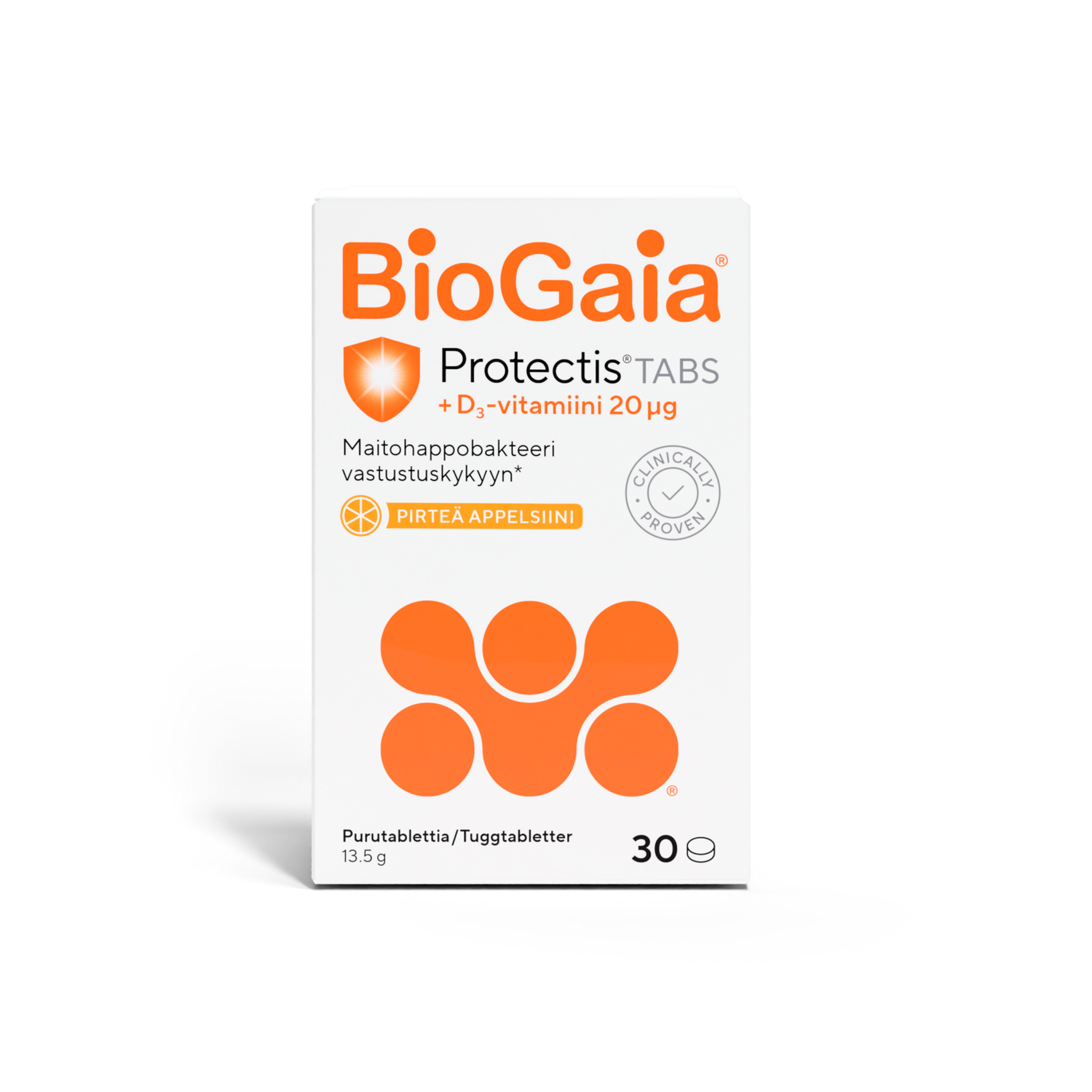 BioGaia Protectis Tabs +D3 appelsiini vastustuskykyyn 30 tabl