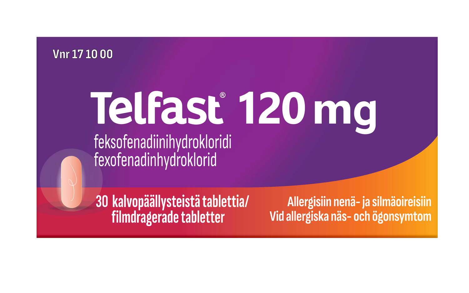Telfast 120 mg tabletti -eri kokoja