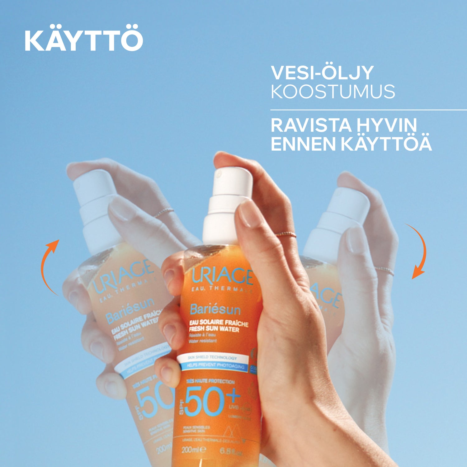 Uriage Bariesun SPF50+ Fresh Sun Water vesimäinen aurinkosuojasuihke