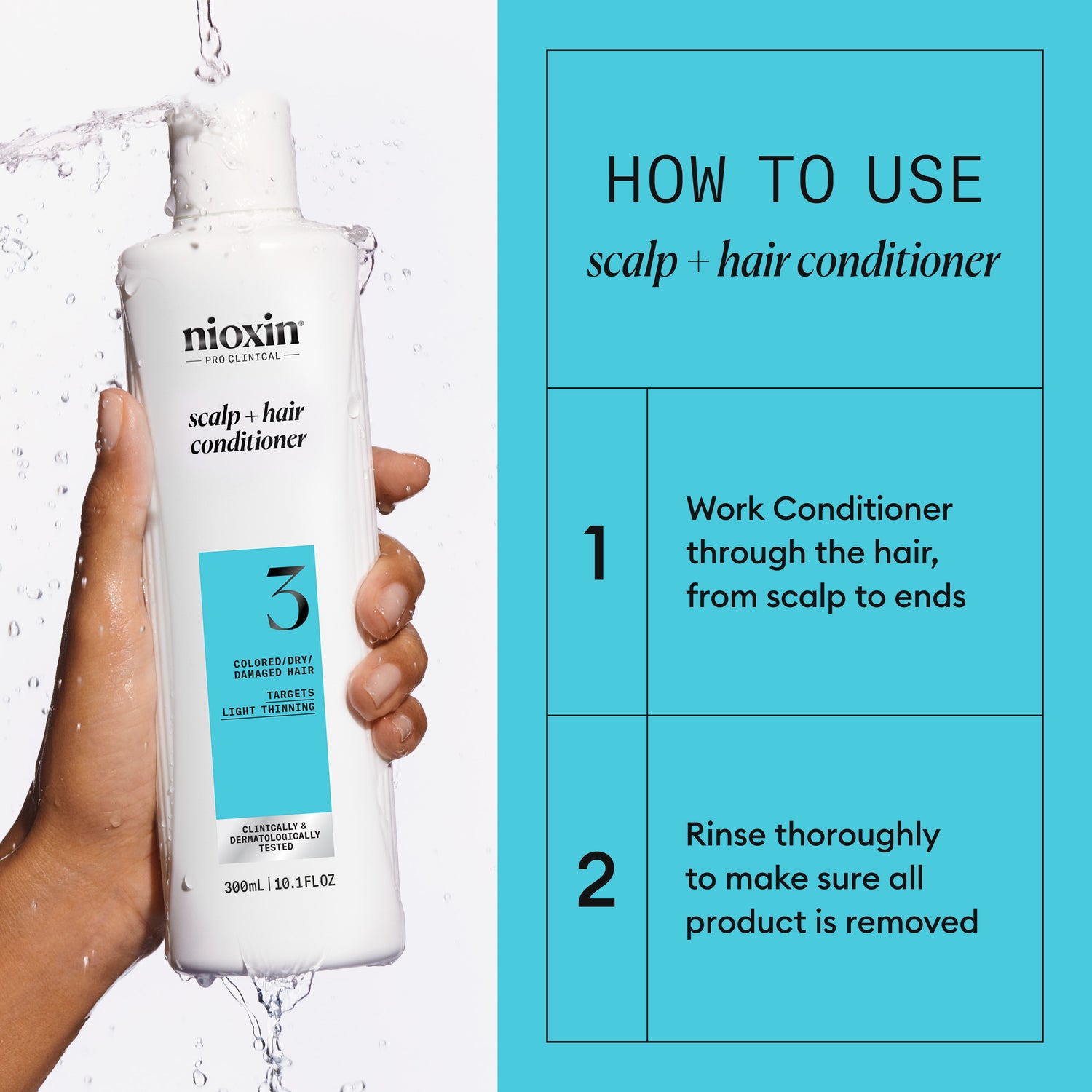 Nioxin System 3 Conditioner for Colored Thinning Hair 300 ml - Hoitoaine ohentuneille, värjätyille hiuksille