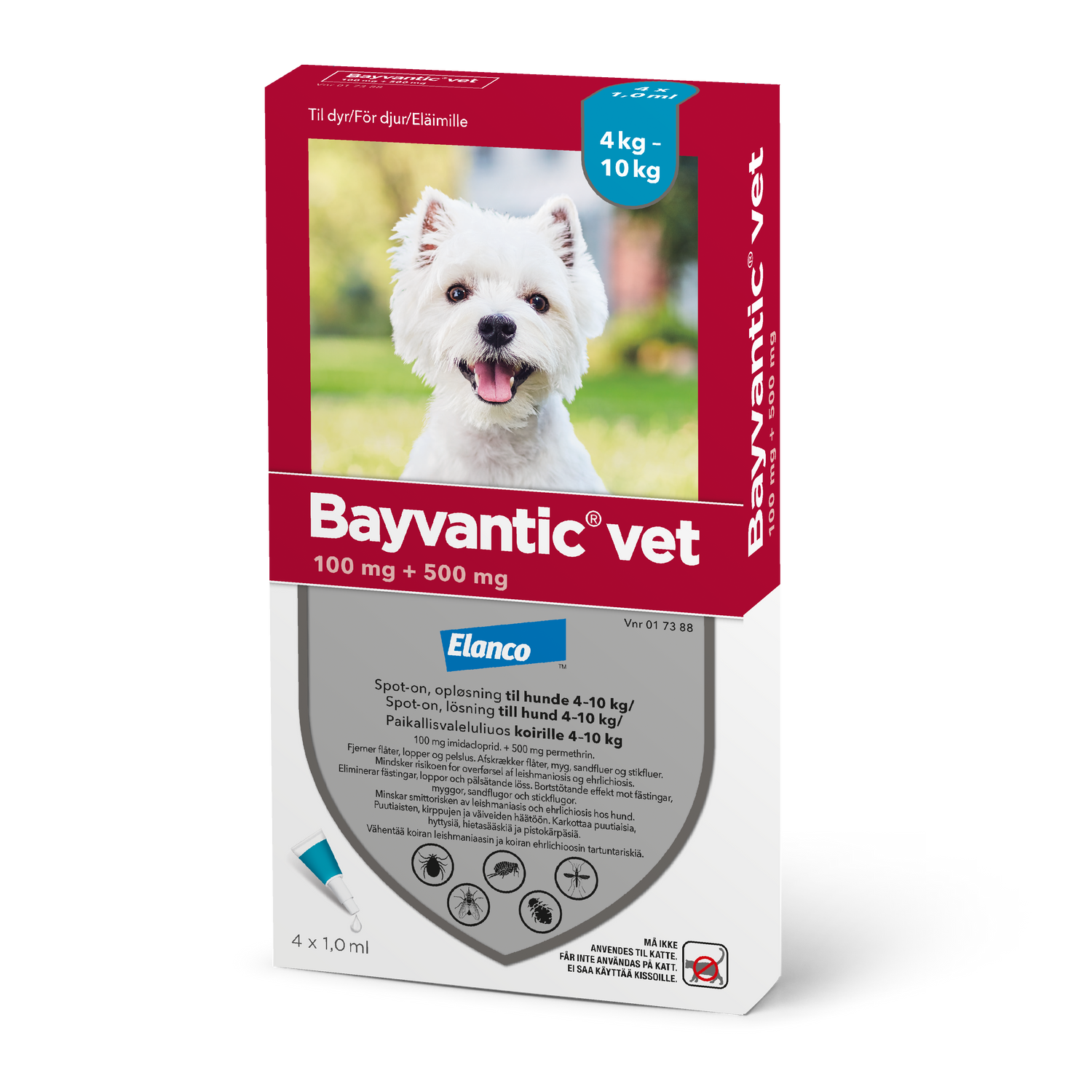 Bayvantic Vet 4-10 kg koirille - 100/500 mg/ml