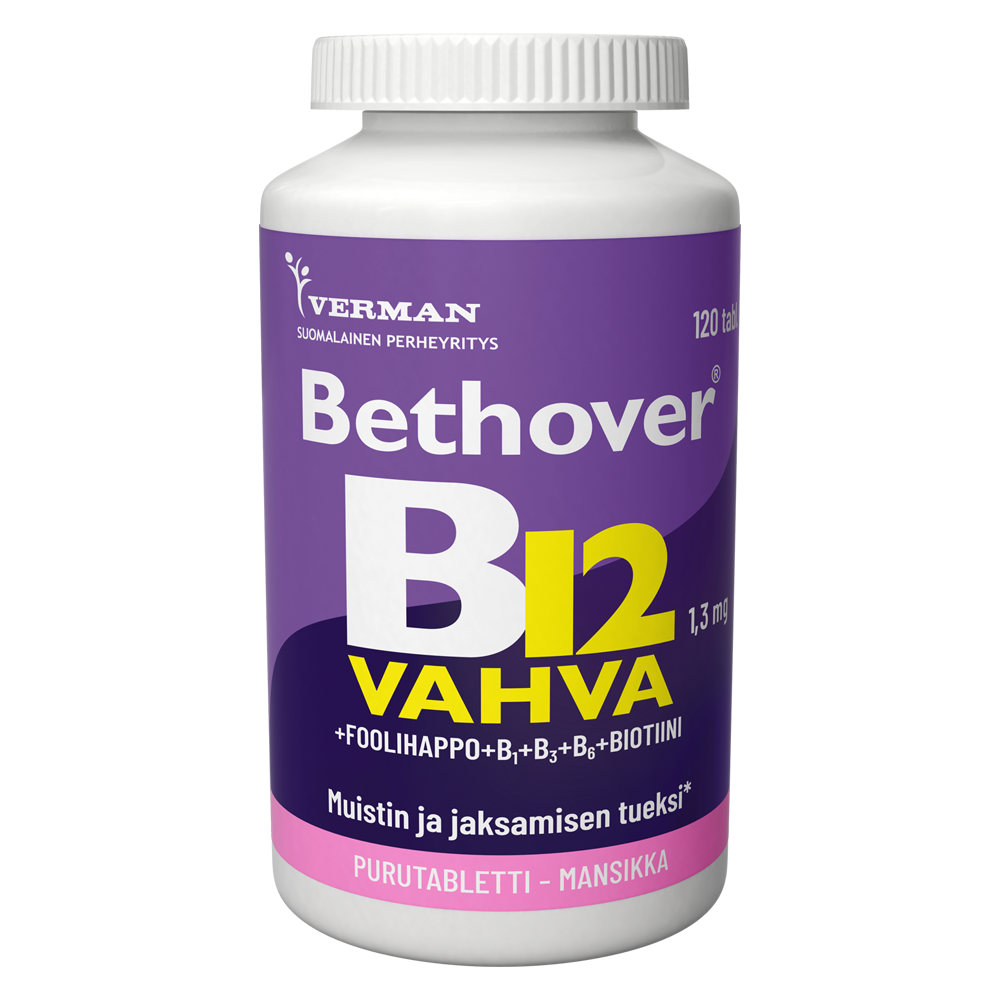 Bethover Vahva B12 Mansikka 120 tbl