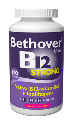 Bethover B12 strong Vadelma-sitruuna 120 tbl
