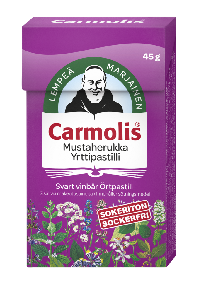 Carmolis mustaherukka yrttipastilli 45 g