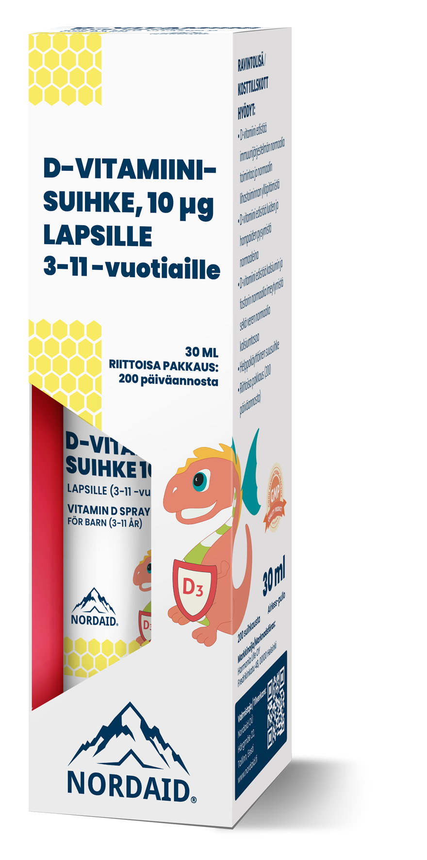 Nordaid 10 mcg D-vitamiinisuihke lapsille 30 ml - Apteekkiplus.fi