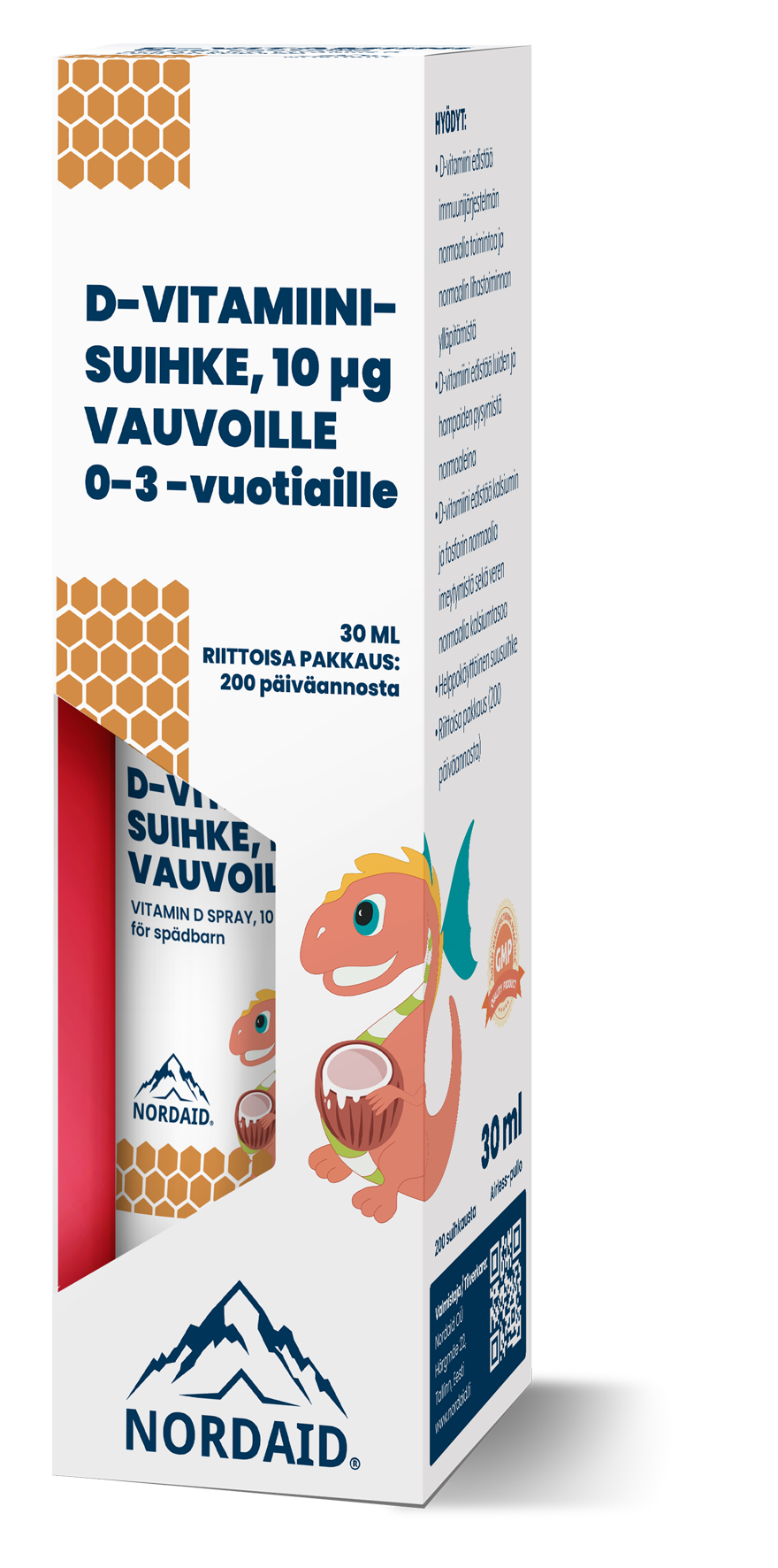 Nordaid 10 mcg D-vitamiinisuihke vauvoille 30 ml