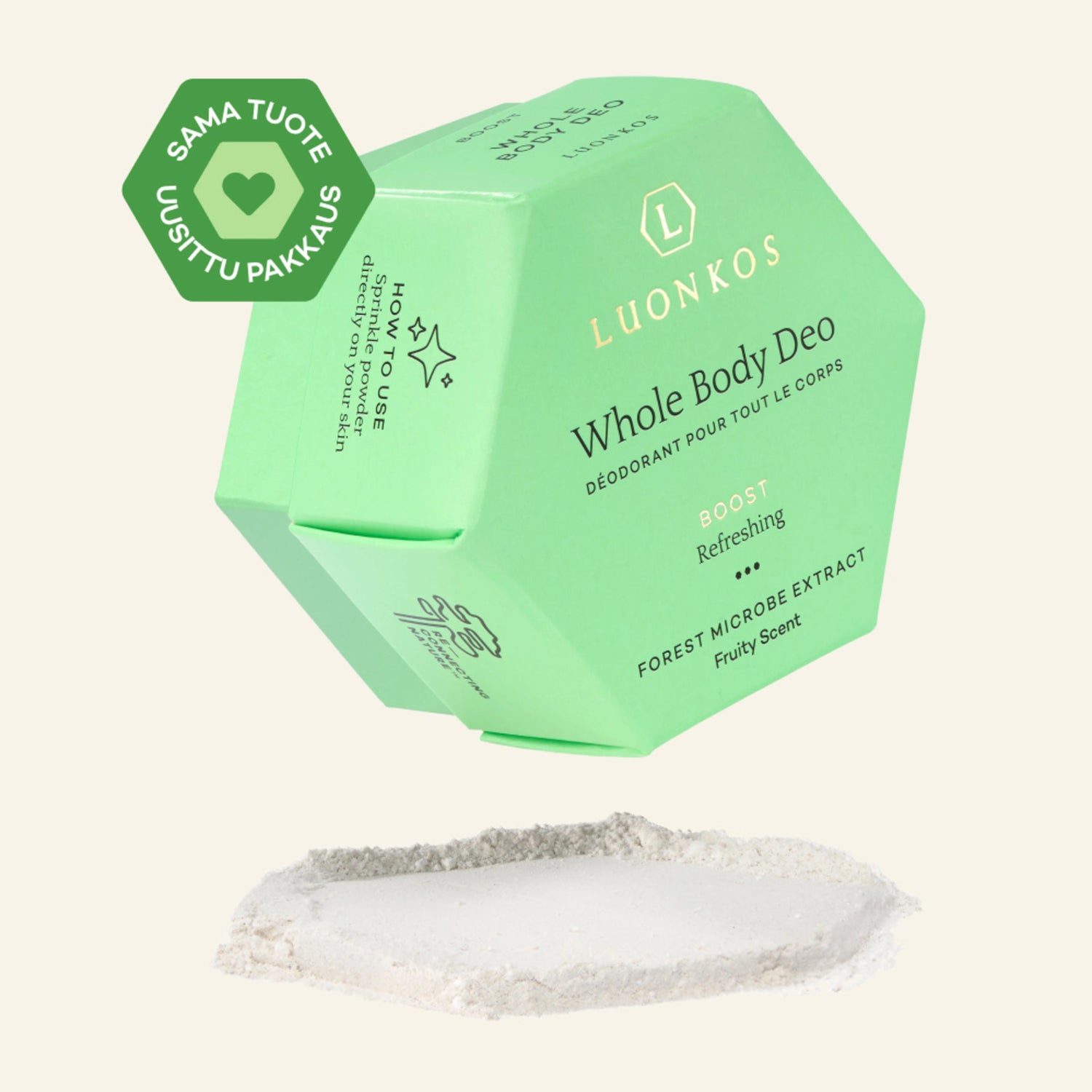 Luonkos Boost deodorant powder 50 g, fruity scent