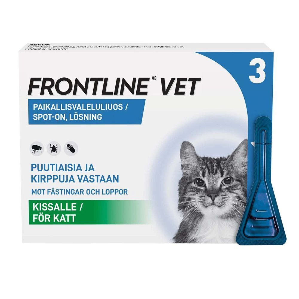 Frontline Vet 100 mg/ml -paikallisvaleluliuos kissalle 3x0,5 ml