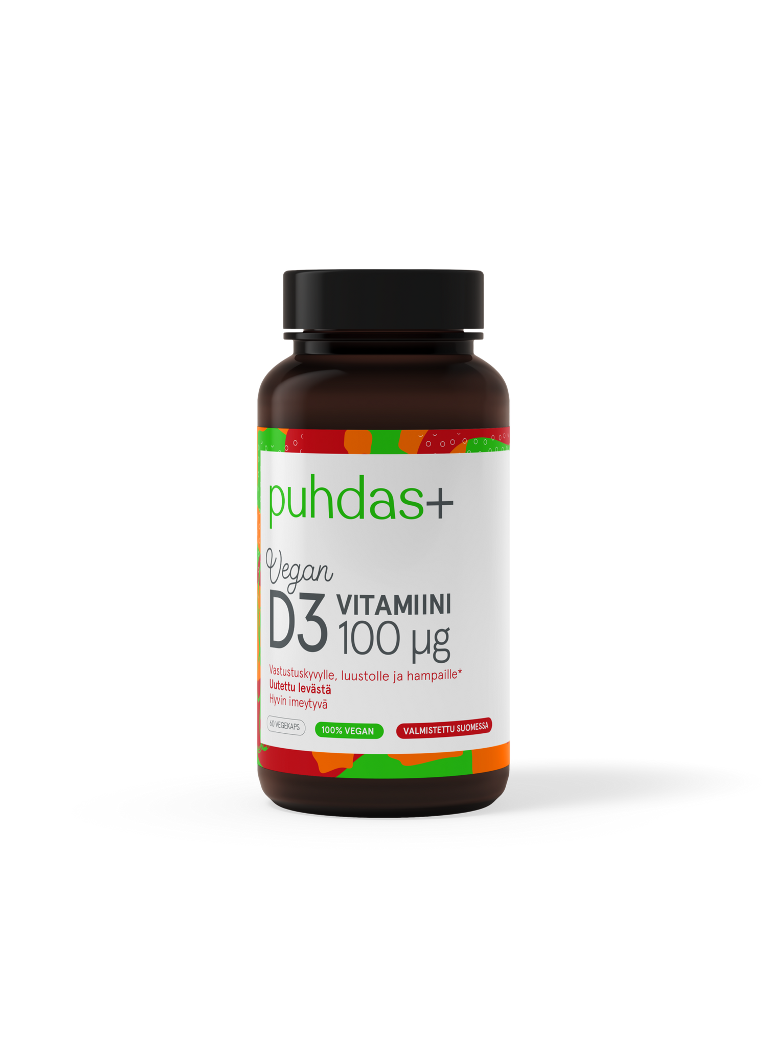 Puhdas+ Kasviperäinen D3-vitamiini 100 μg 60 kaps.