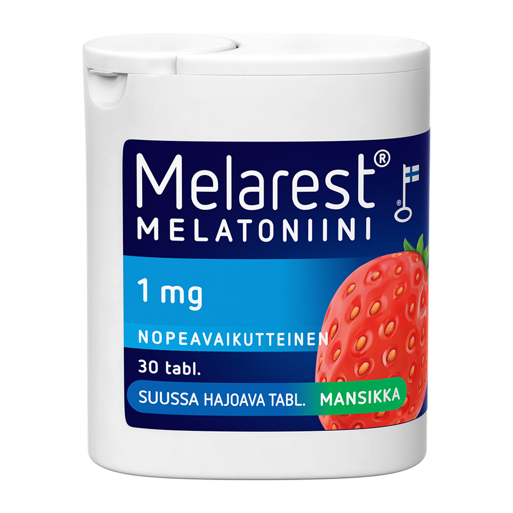 Melarest Melatoniini 1 mg Mansikka 30 kpl
