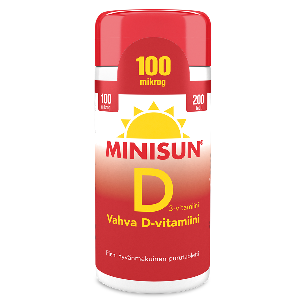MINISUN D-VITAMIINI 100 MIKROG 200 tabl