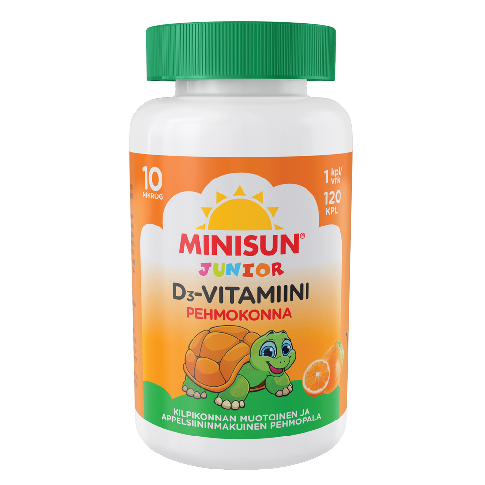 Minisun D-vitamiini Pehmokonna Junior 120 kpl