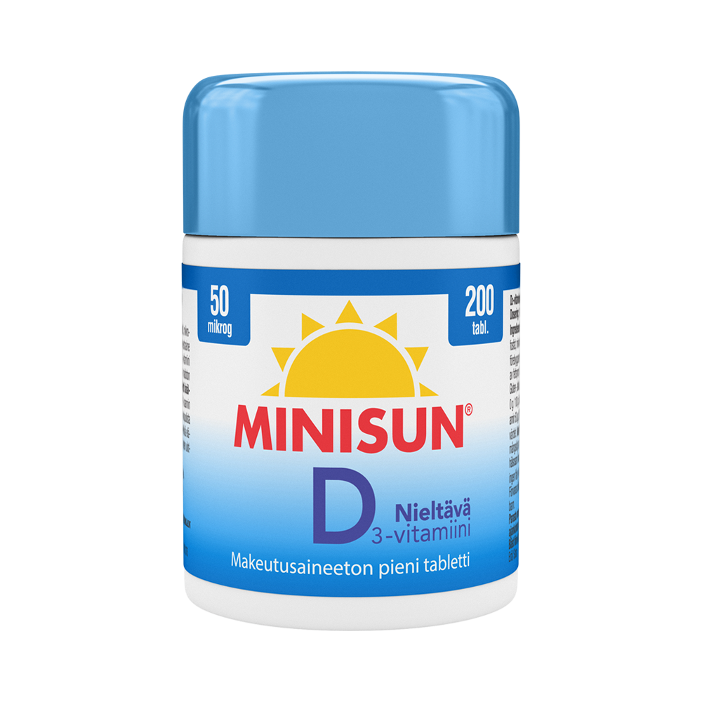 Minisun D-vitamiini Nieltävä 20 mikrog 200 tabl.