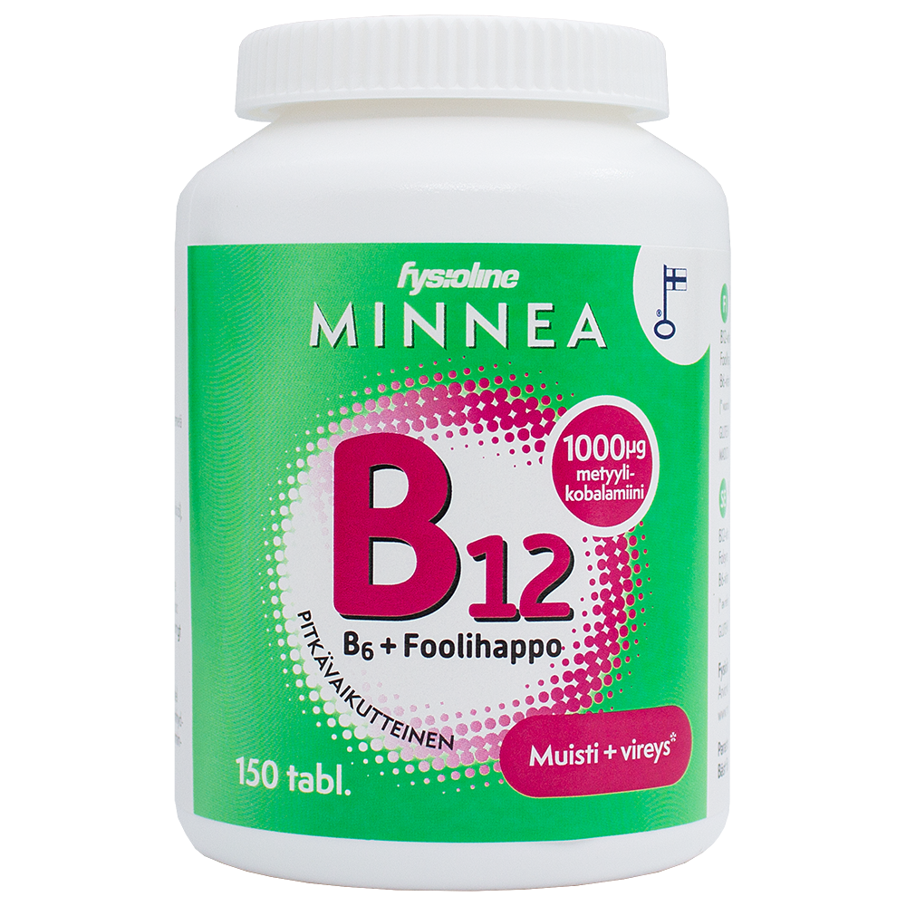 Minnea B12+B6+Foolihappo tabletti 150 kpl