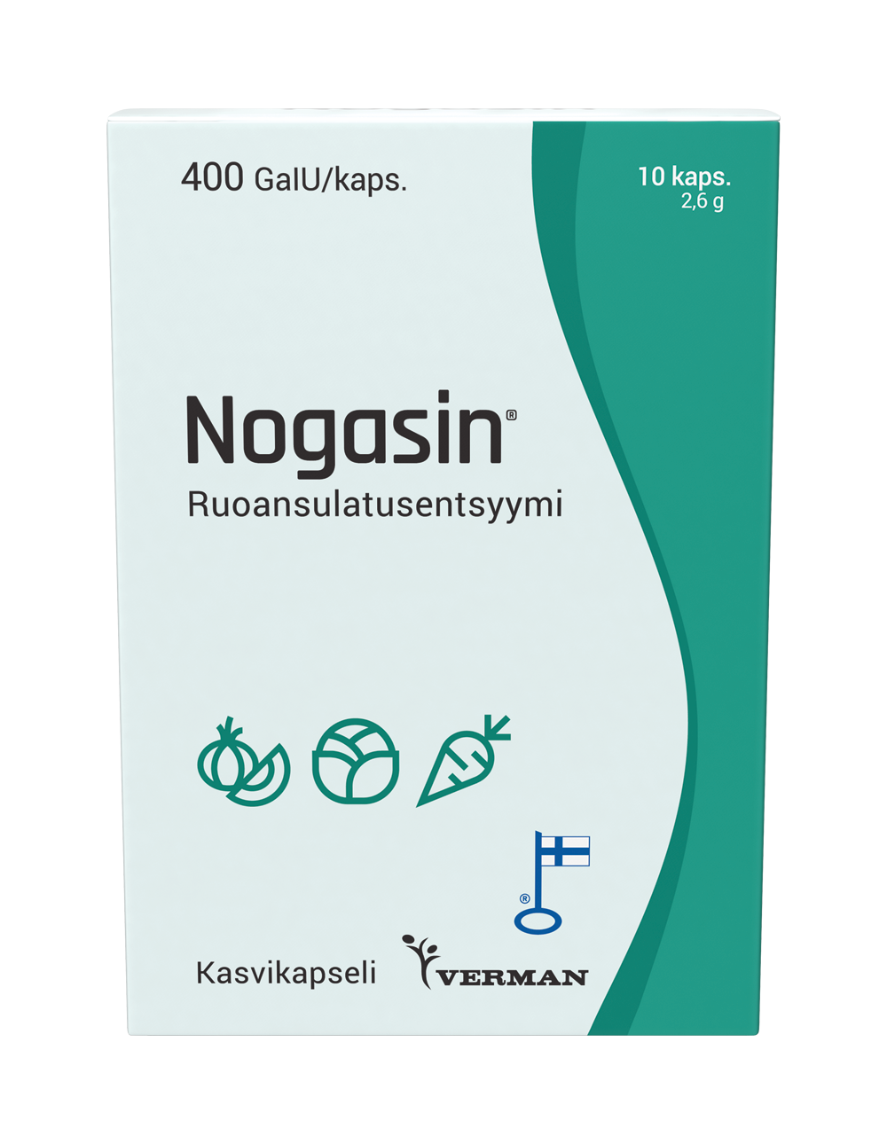 NOGASIN 400 GaIU KAPS - eri kokoja