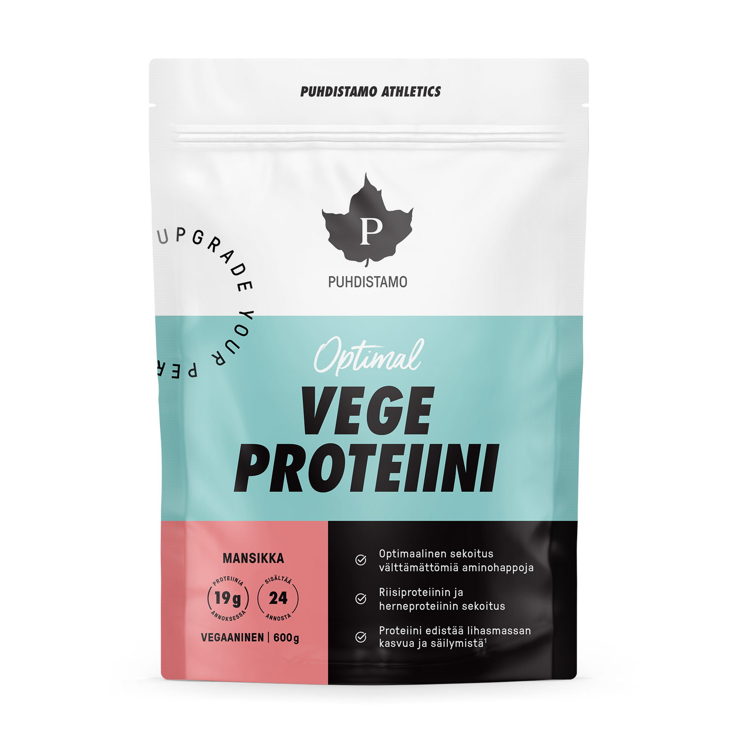 Puhdistamo Athletics Optimal Vegeproteiini, Mansikka 600g