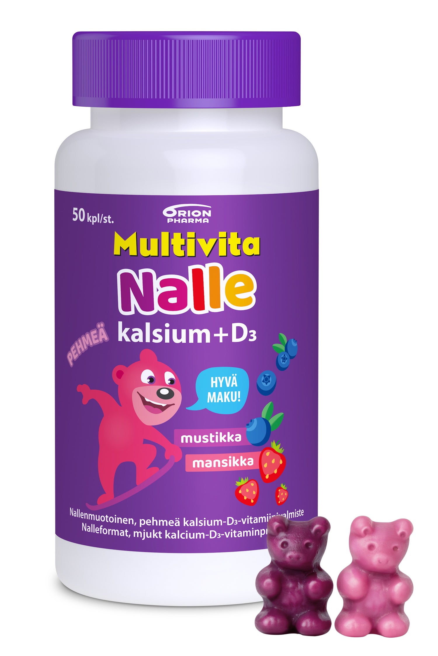 Multivita Nalle Kalsium+D3 - 50 tabl