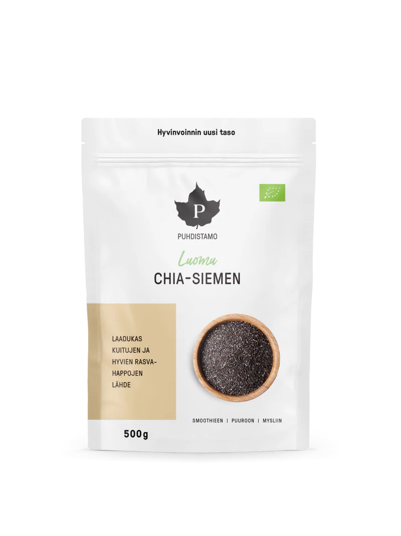 Puhdistamo Luomu Chia-siemenet