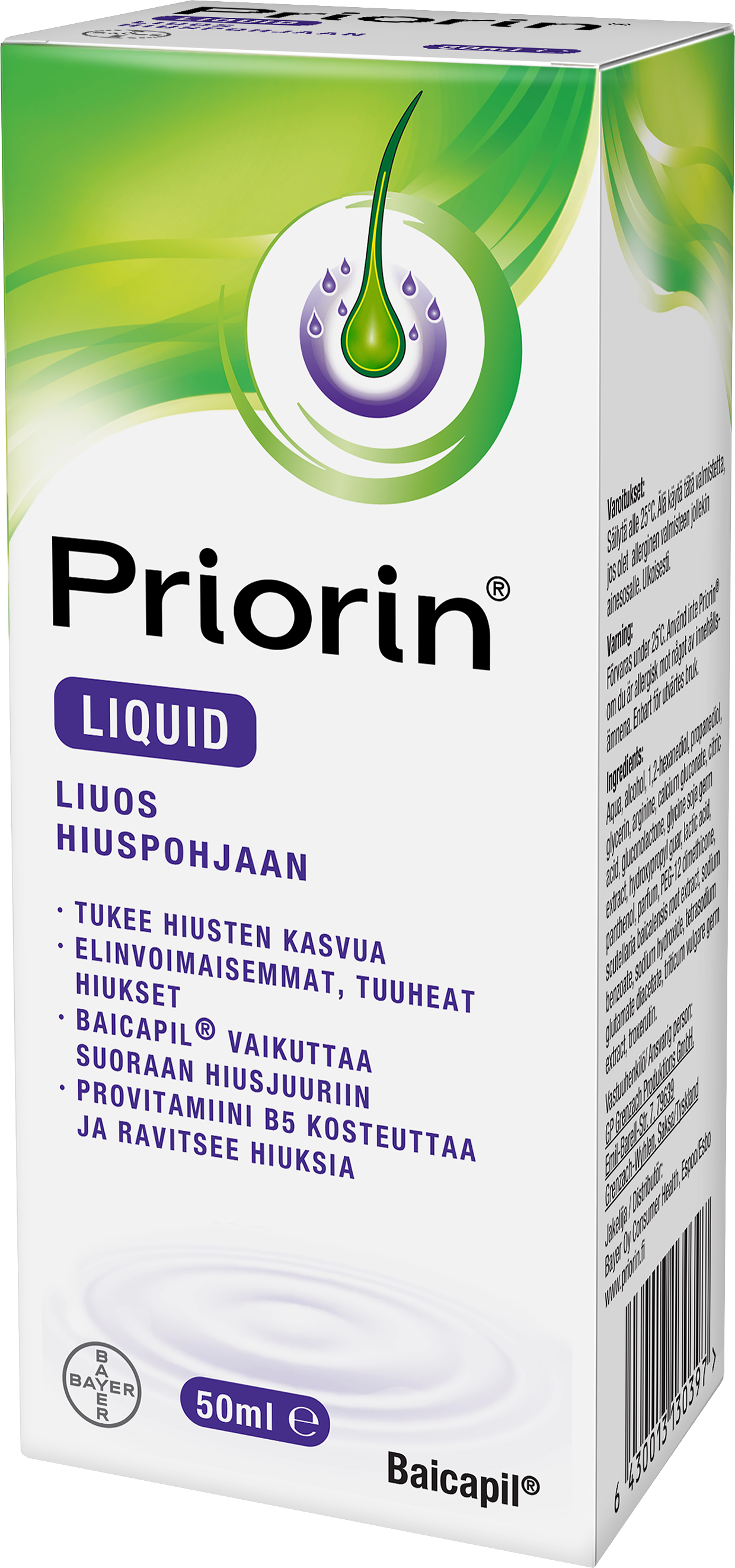 PRIORIN LIUOS hiuspohjaan 50 ml