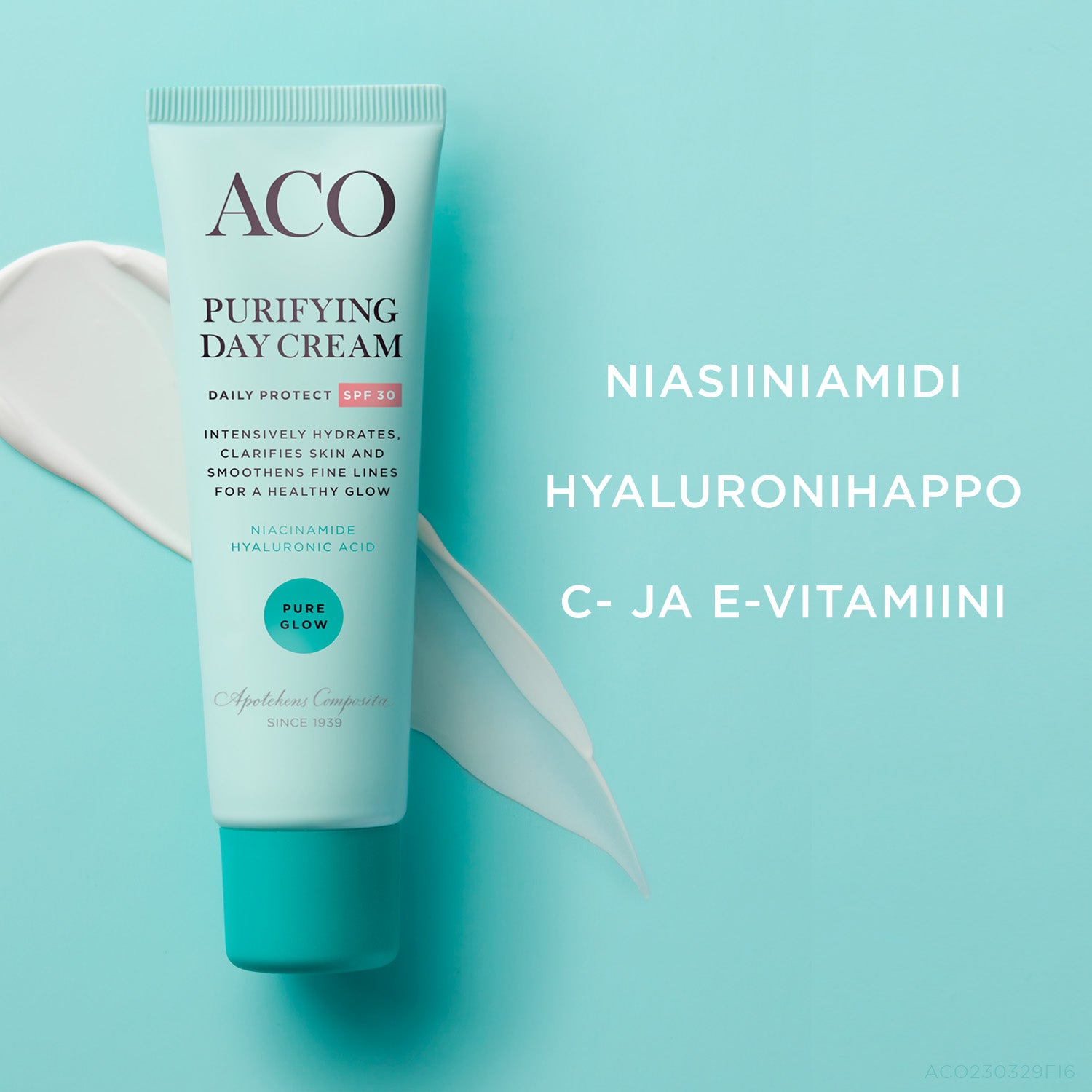 ACO Face Pure Glow Pyrifying Day Cream SPF30 50 ml -Päivävoide suojakertoimella