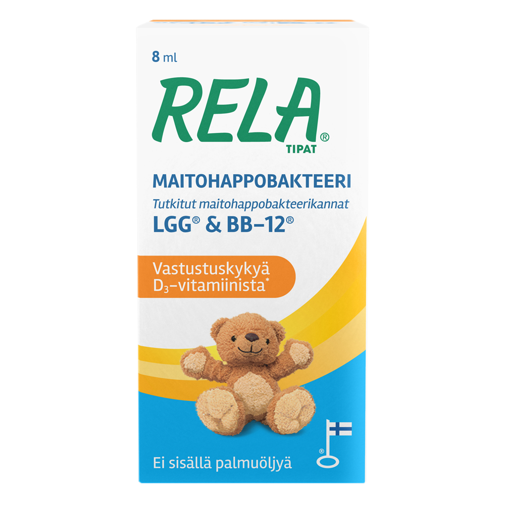 Rela Tipat + D-vitamiini 8 ml - maitohappobakteeritipat vauvalle