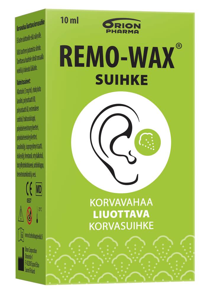 REMO-WAX EAR SPRAY korvasuihke vahatulpan ennaltaehkäisyyn ja hoitoon 10 ml
