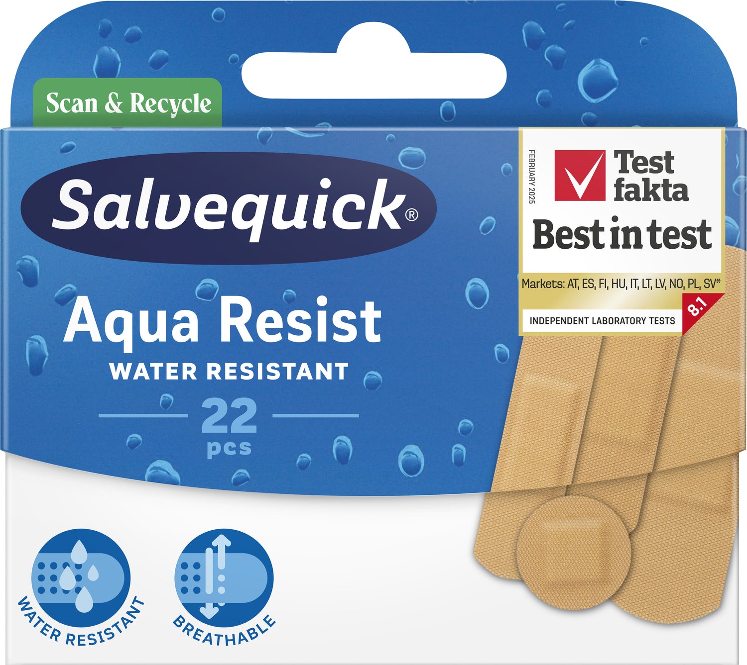 Salvequick Aqua Resist muovilaastari 22 kpl