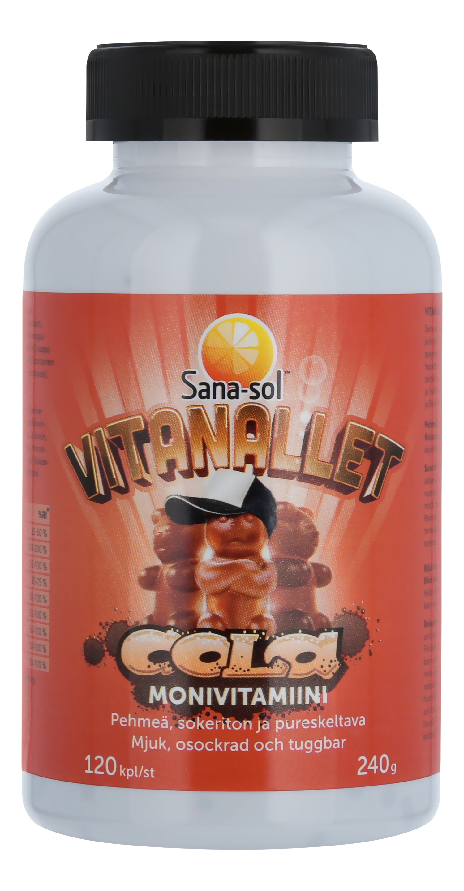 Sana-Sol Vitanallet Cola monivitamiinivalmiste 120 kpl