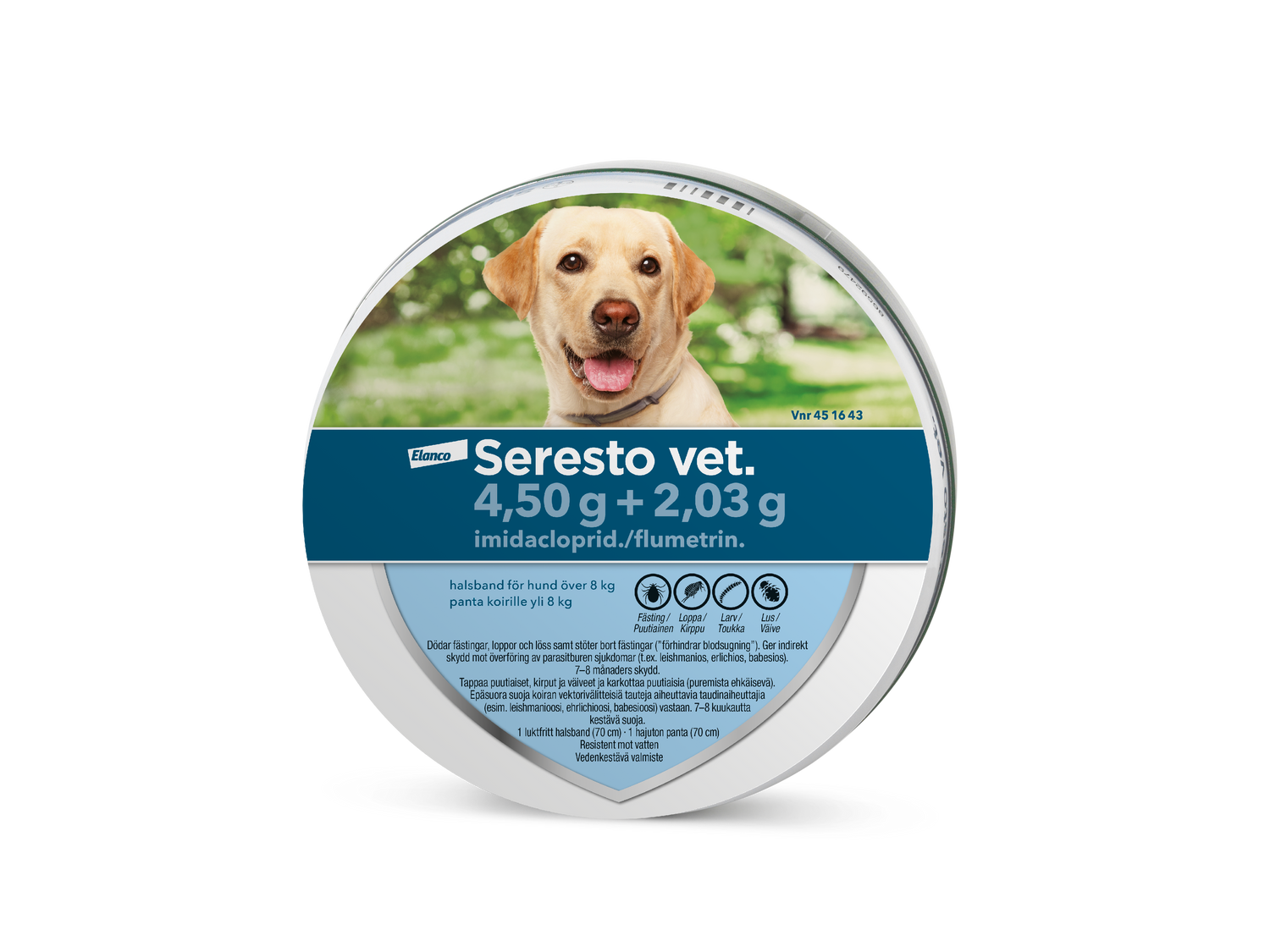 SERESTO VET KOIRILLE YLI 8 KG - 4,5+2,03 g