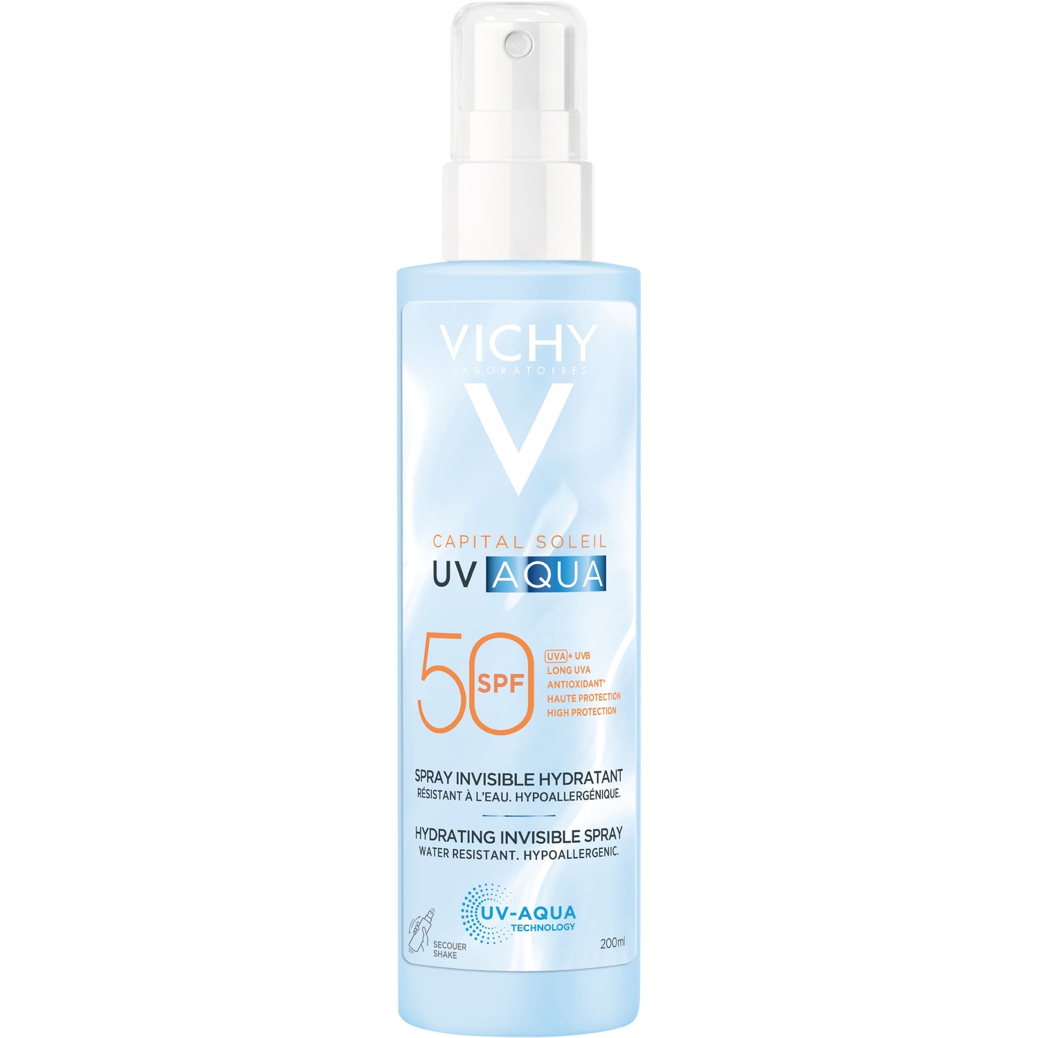 Vichy Capital Soleil UV-Aqua Invisible Spray SPF50 aurinkosuojasuihke vartalolle 200 ml