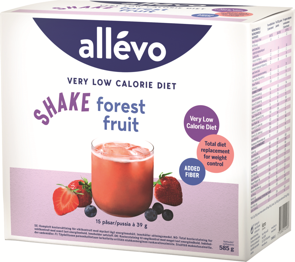 Allevo VLCD Shake Metsämarja 15 pss