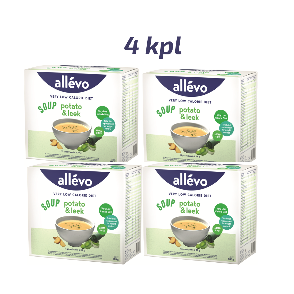 Allevo VLCD Keitto Peruna&Purjo säästöpakkaus 4 x 15 pss