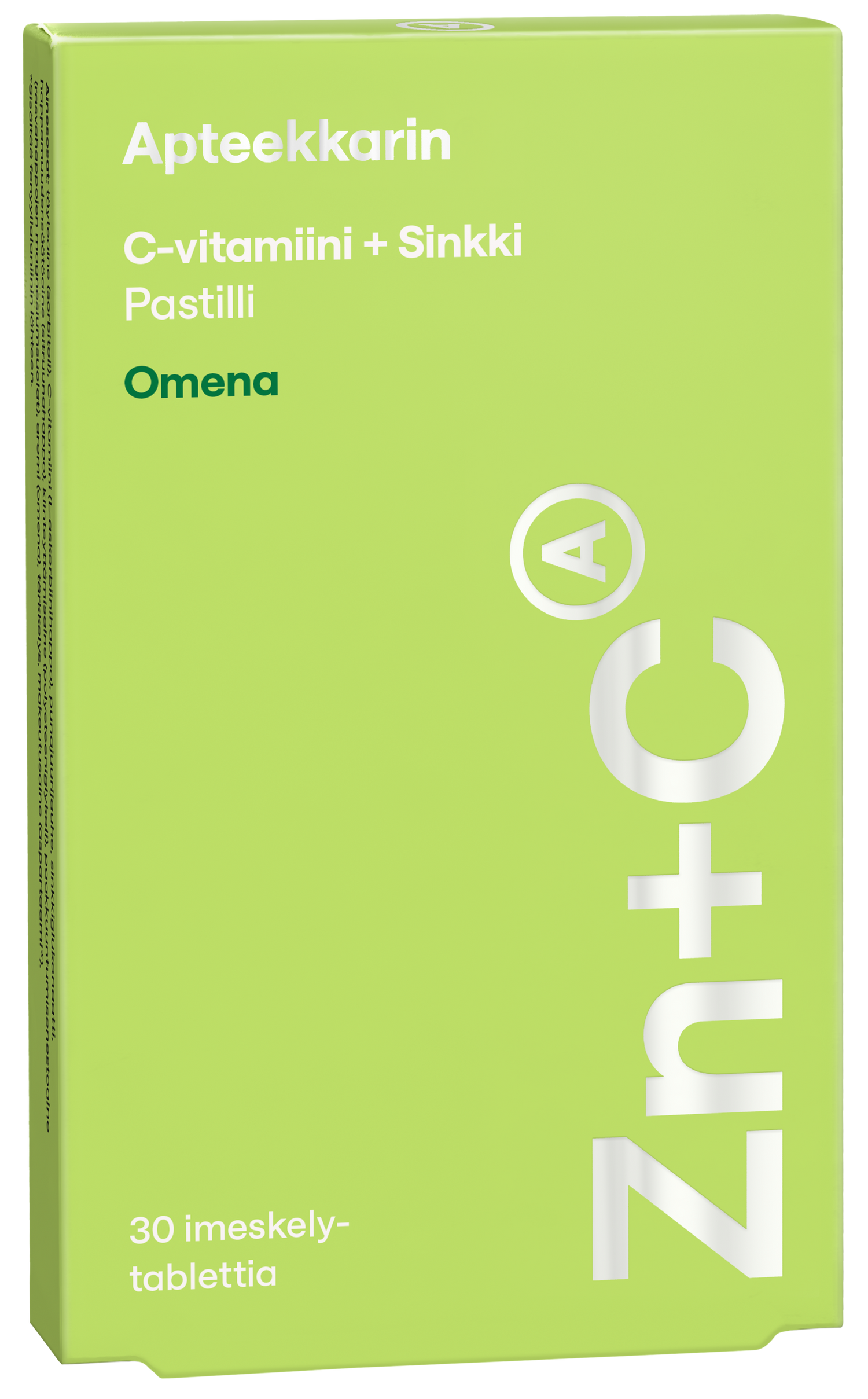 Apteekkarin C+ Sinkki pastilli omena 30 kpl