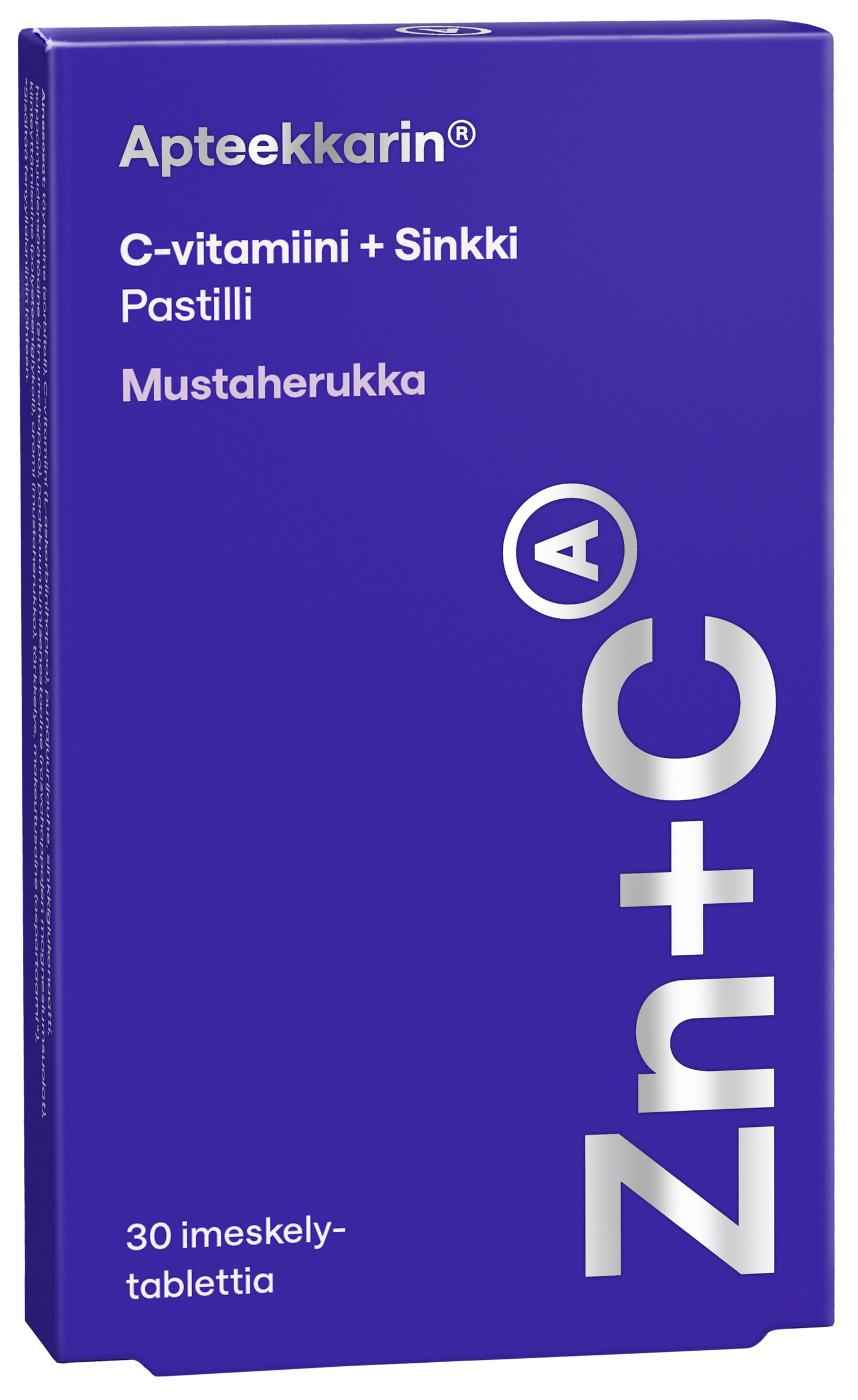 Apteekkarin C + Sinkki pastilli mustaherukka