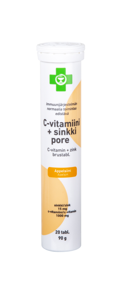 Apteekki C-vitamiini + sinkki Pore appelsiini