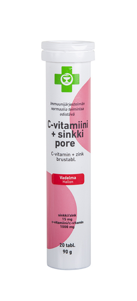 Apteekki C-vitamiini + sinkki Pore vadelma