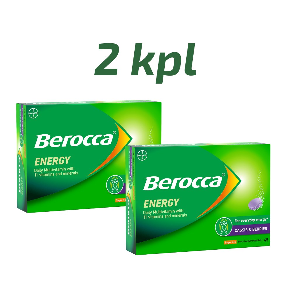 Berocca Energy Cassis & Berries poretabletti 2 x 45 tbl.