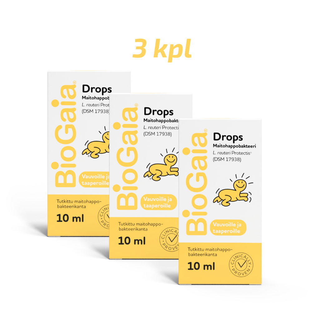 BioGaia Drops säästöpakkaus 3 x 10 ml maitohappobakteeri vauvalle