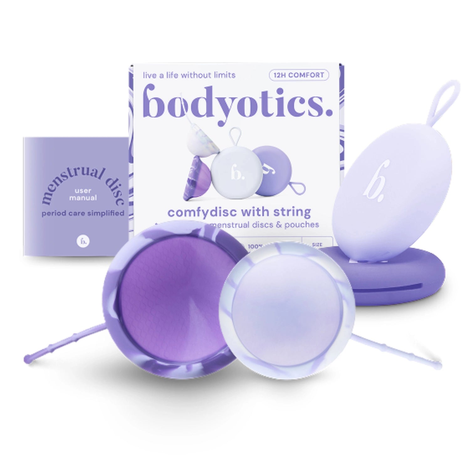 Bodyotics Comfydisc Kuukautislevyt narulla S & L - Violetti