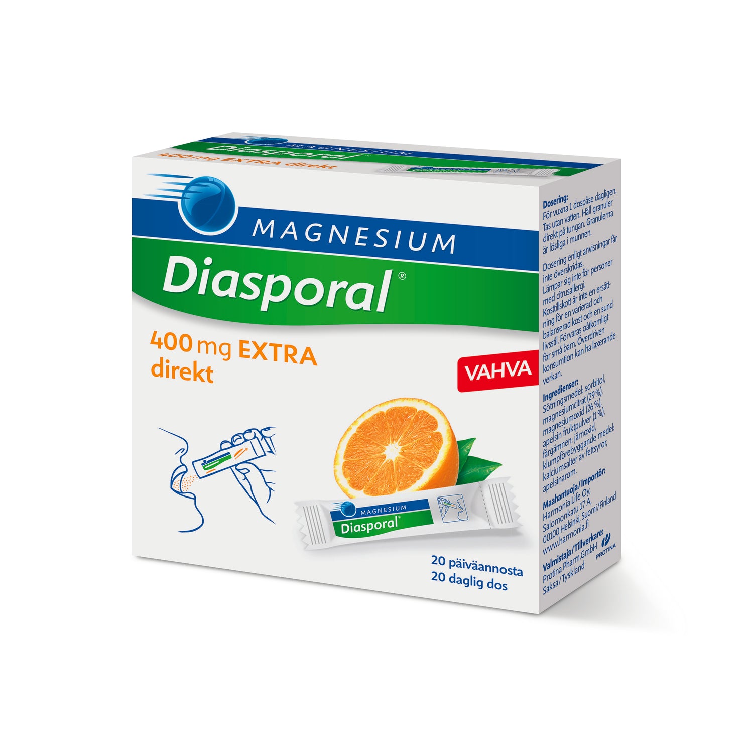 Diasporal Magnesium 400 Extra Direkt annosrakeet