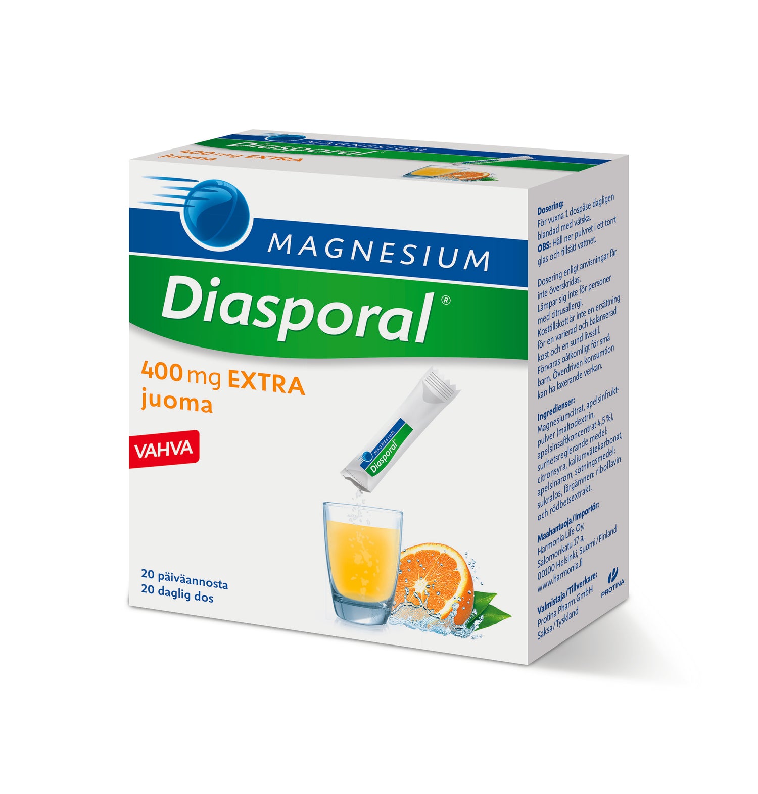 Diasporal magnesium 400 Extra juomajauhe