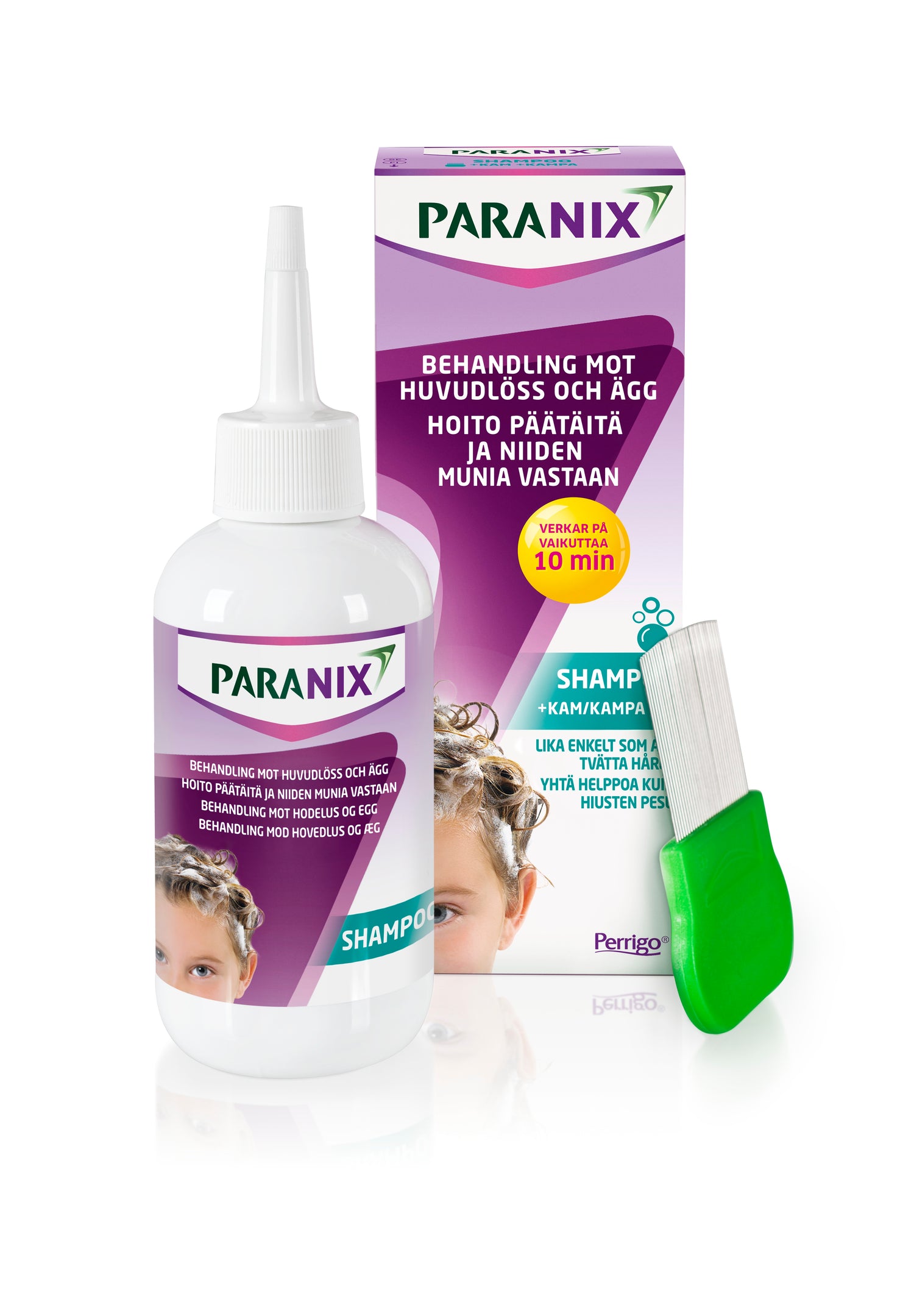 Paranix shampoo päätäiden hoitoon 200 ml -pakkaus sisältää täikamman