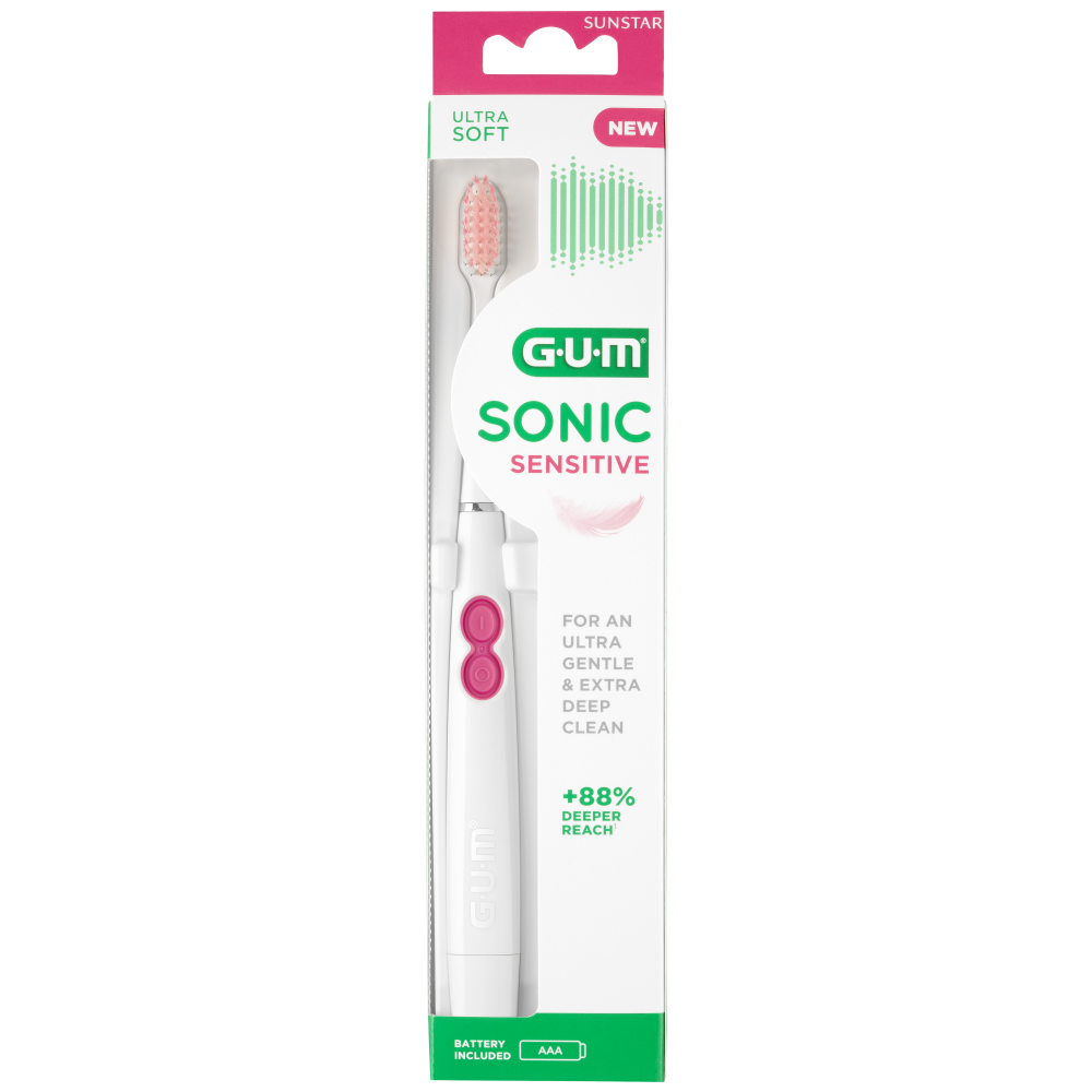 GUM Sonic Sensitive paristohammasharja sis. paristo 1 kpl