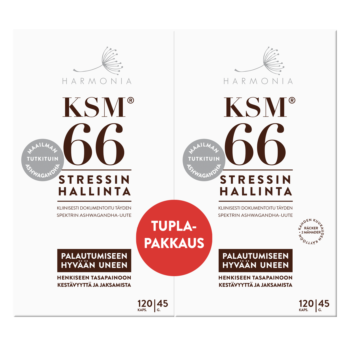 Harmonia KSM66® tuplapakkaus 2 x 120 kaps