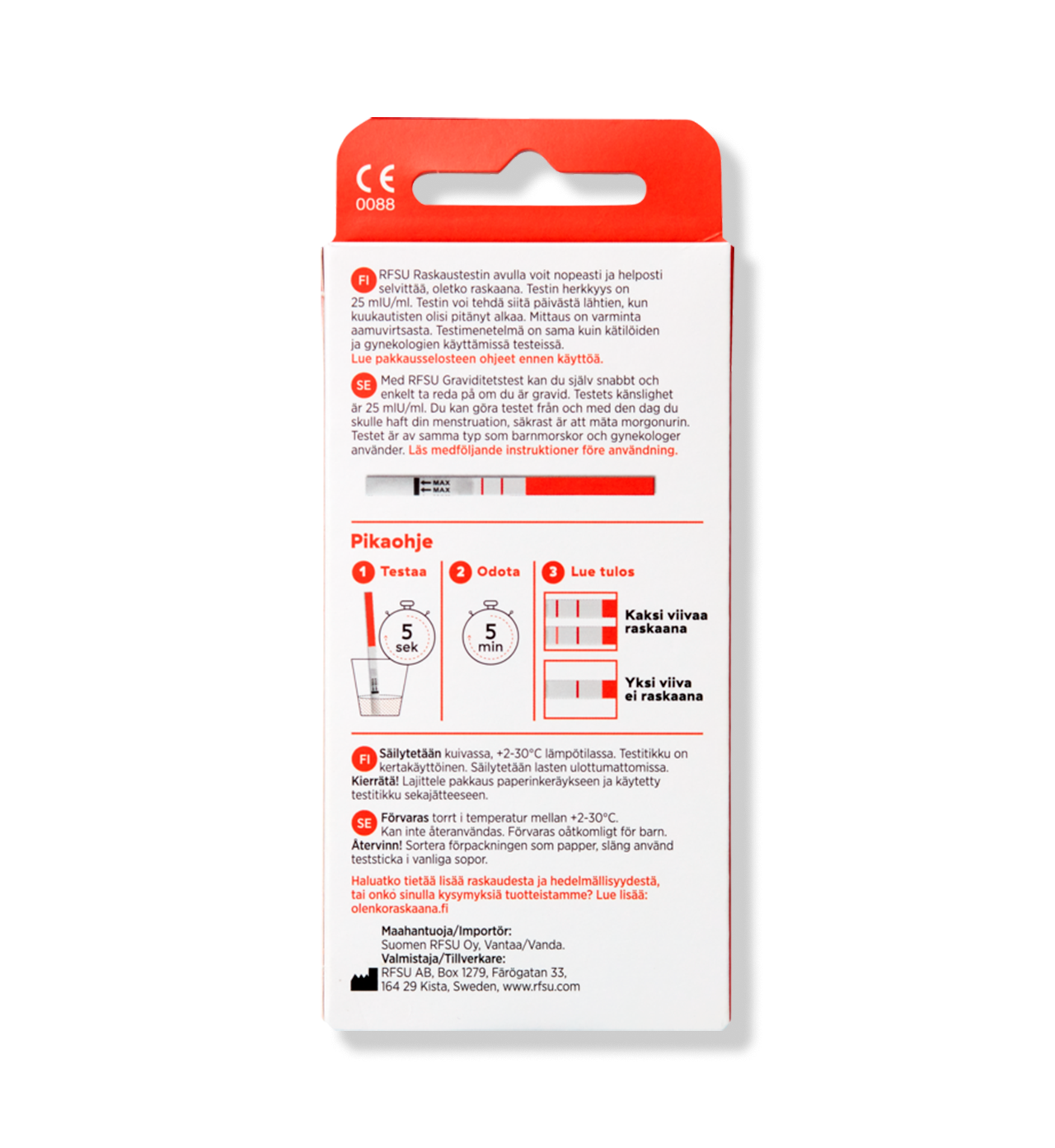 RFSU RASKAUSTESTI 2 kpl / 8 kpl